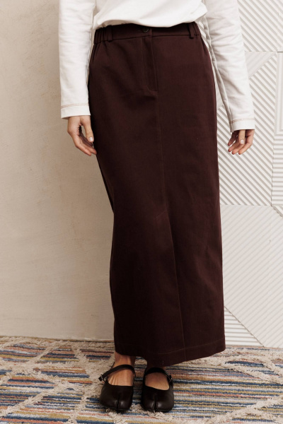 Юбка Gizart 35348/1 шоколадный джинс - фото 3