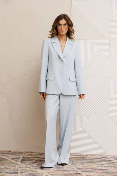 Брюки, жакет Gizart 5411/1 светло-голубой - фото 3