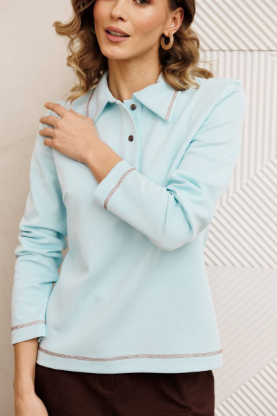 Брюки, джемпер Gizart 5415 голубой, шоколадный джинс - фото 6