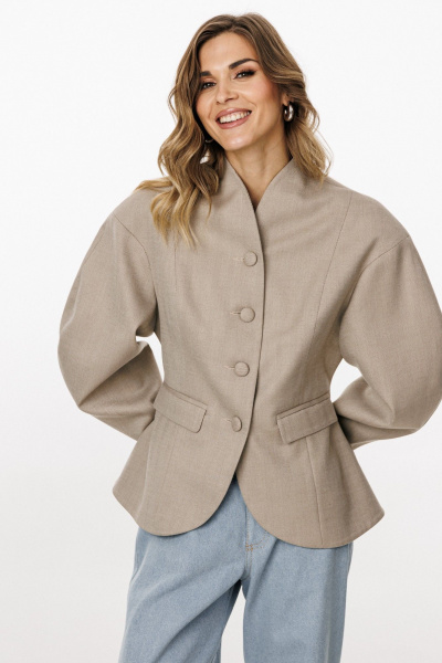 Жакет EOLA 3029 елочка_бежевая - фото 1