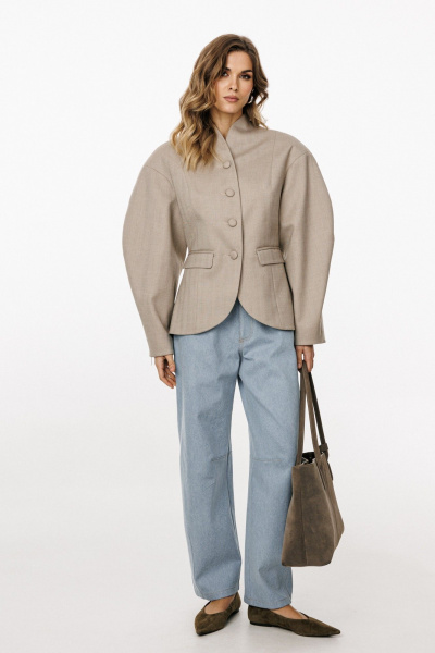 Жакет EOLA 3029 елочка_бежевая - фото 2