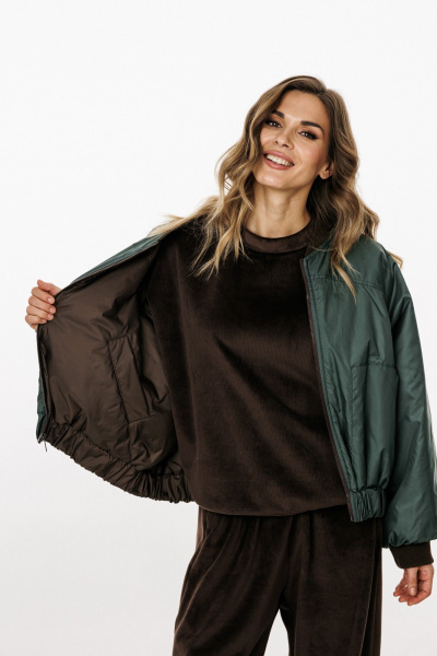 Куртка EOLA 3034 шоколад/т.изумруд - фото 8