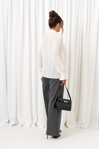 Блуза, брюки, жилет Beautiful&Free 6417 полоска_серая - фото 8