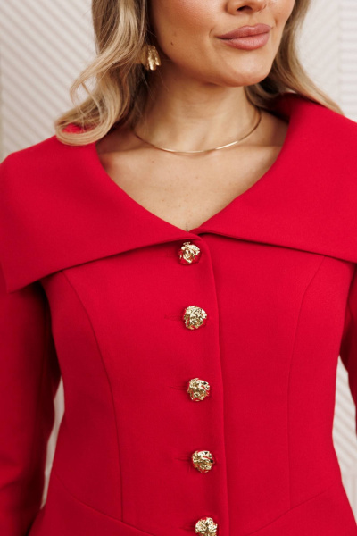 Жакет, юбка Мода Юрс 26-2958 красный - фото 4