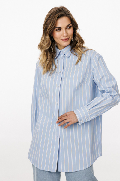 Блуза EOLA 3049 голубой_в_полоску - фото 6