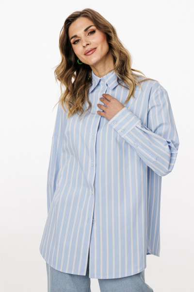 Блуза EOLA 3049 голубой_в_полоску - фото 1