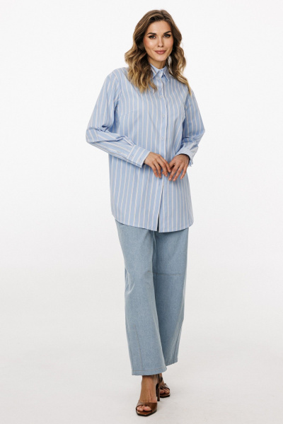 Блуза EOLA 3049 голубой_в_полоску - фото 3