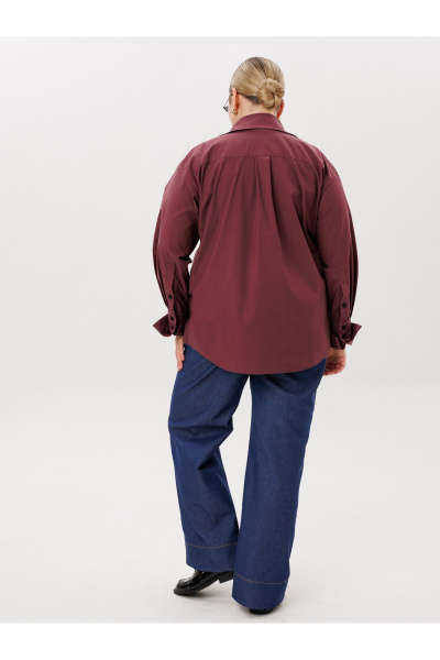 Рубашка AVA fashion М-167 бордовый - фото 9