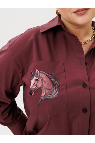 Рубашка AVA fashion М-167 бордовый - фото 7