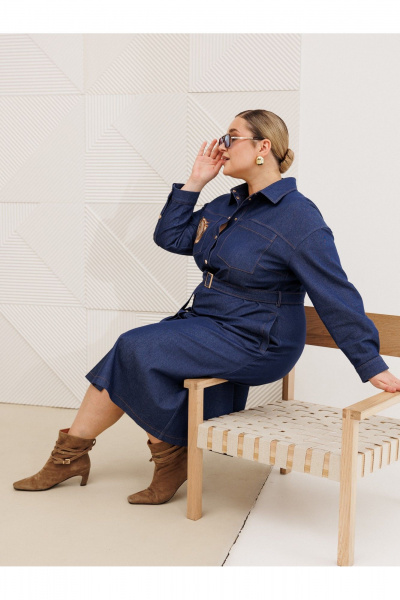 Платье AVA fashion М-174 синий - фото 11