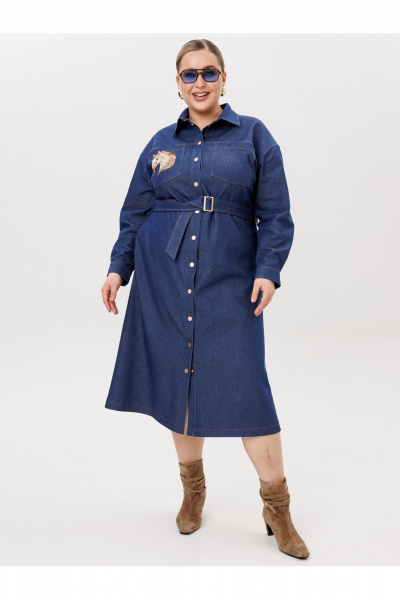 Платье AVA fashion М-174 синий - фото 3