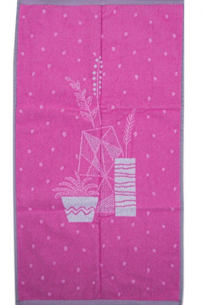 Полотенце Речицкий текстиль 6с103.412ж1 цветочный мотив розовосер - фото 2