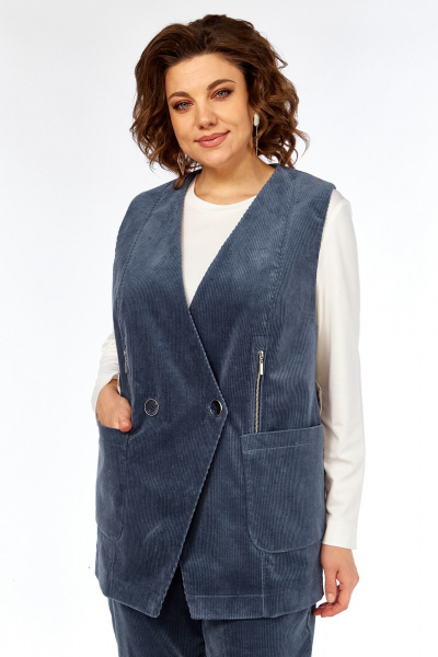 Брюки, джемпер, жилет Jurimex 3463 пепельно_синий - фото 6