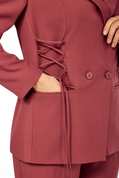 Брюки, жакет Ольга Стиль С-988 приглушенный-коралловый - фото 7