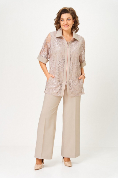 Брюки, кардиган, топ Svetlana-Style 2119 бежевый - фото 1