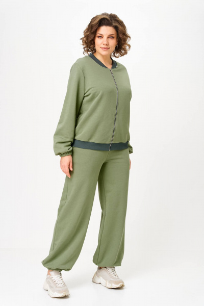 Брюки, джемпер Anastasia 1317 олива - фото 1