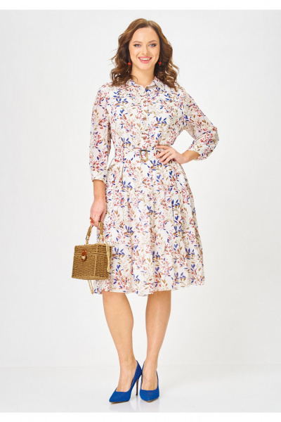 Платье Твой имидж 2340 молочный_с_принтом - фото 4