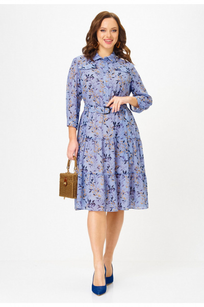 Платье Твой имидж 2341 голубой_с_принтом - фото 4