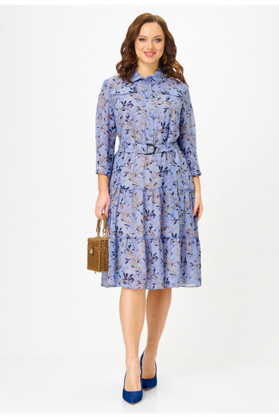 Платье Твой имидж 2341 голубой_с_принтом - фото 3
