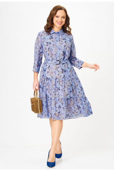 Платье Твой имидж 2341 голубой_с_принтом - фото 1