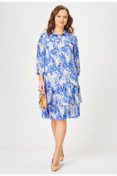 Платье Твой имидж 2349 голубой_с_принтом - фото 6