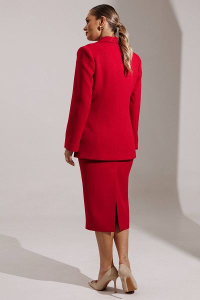 Жакет, платье Мода Юрс 26-2959 красный - фото 10