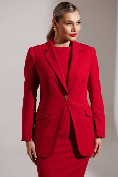 Жакет, платье Мода Юрс 26-2959 красный - фото 4