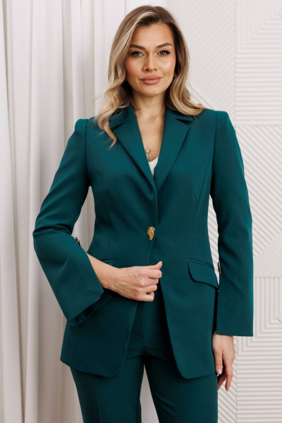 Брюки, жакет Мода Юрс 26-2960 темная_бирюза - фото 3