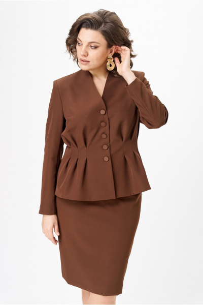 Жакет, юбка Vilena 1055 шоколад - фото 9
