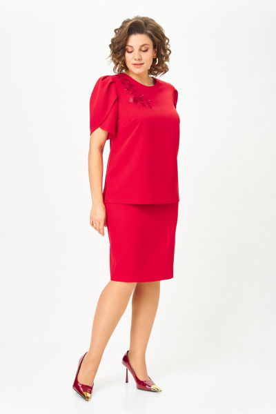 Блуза, юбка Vilena 1143 красный - фото 9