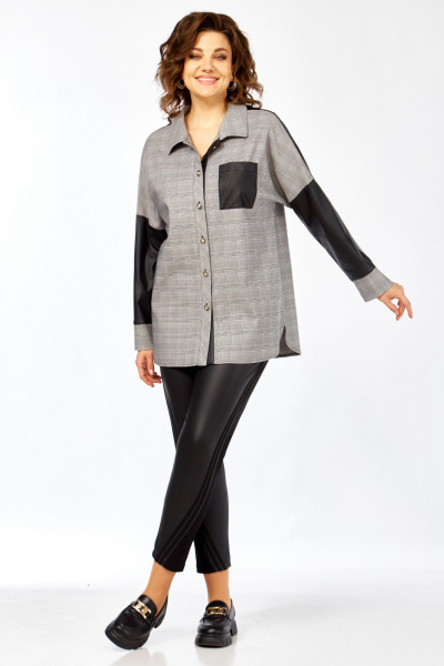 Блуза Matini 4.1545/1 клетка_черный - фото 6