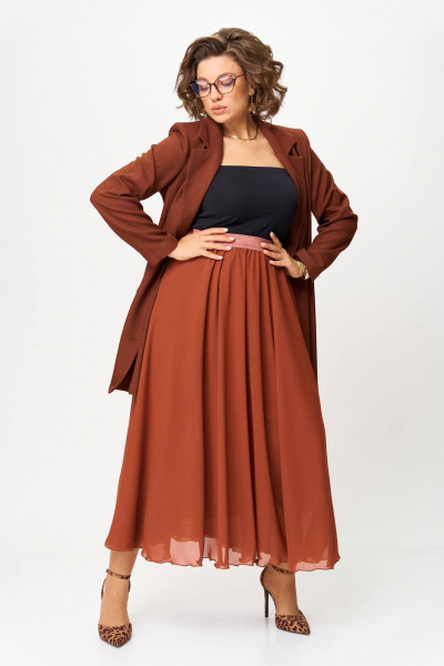 Жакет, юбка Anastasia 1262.3 терракот - фото 8