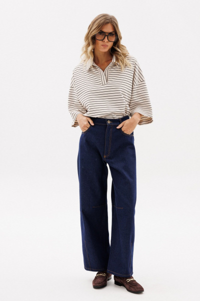 Джемпер EOLA 2958 светло-бежевый_полоска - фото 9