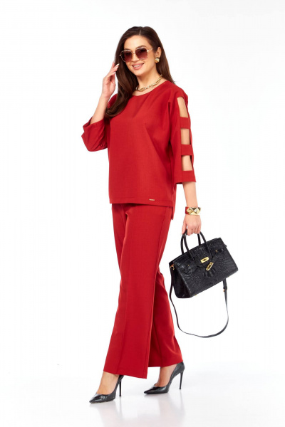 Блуза, брюки Taita plus 2424/1 красный - фото 4