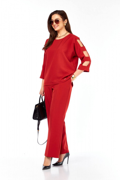 Блуза, брюки Taita plus 2424/1 красный - фото 3