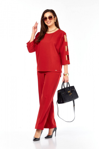 Блуза, брюки Taita plus 2424/1 красный - фото 1