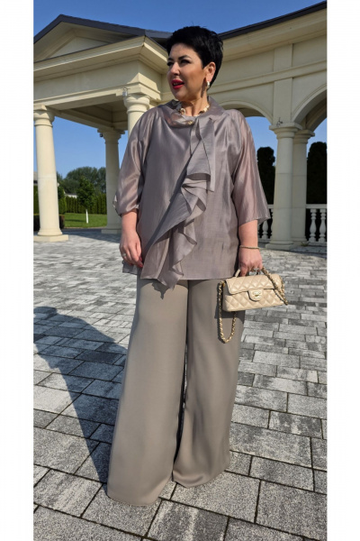 Блуза, брюки Vittoria Queen 27093 бежевый - фото 7