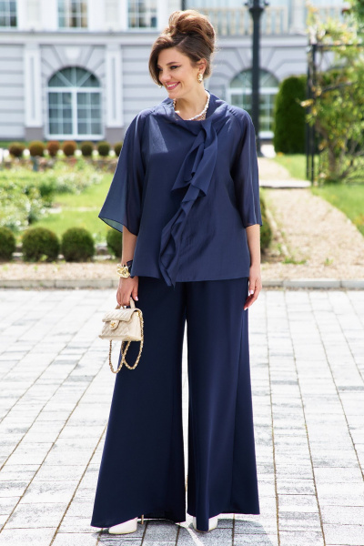 Блуза, брюки Vittoria Queen 27093/1 темно-синий - фото 1