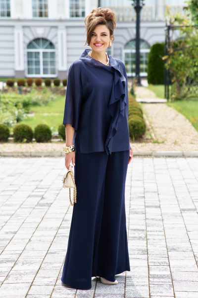 Блуза, брюки Vittoria Queen 27093/1 темно-синий - фото 2