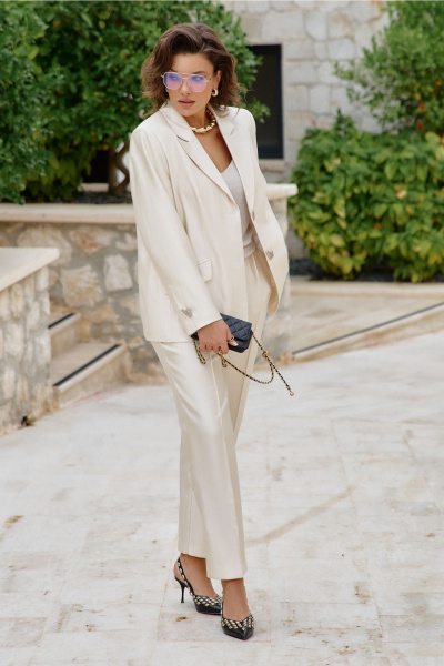Брюки, жакет Vittoria Queen 27553/1 сливочный - фото 2