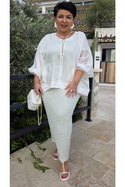 Блуза Vittoria Queen 28693бл молоко - фото 7