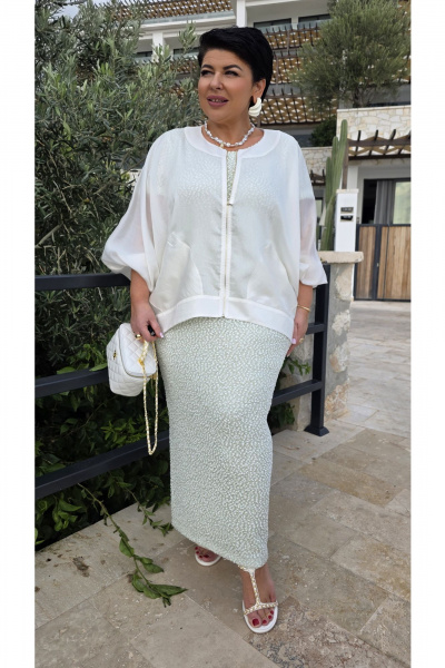 Платье Vittoria Queen 28693пл молочно-салатовый - фото 6