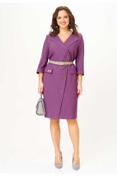 Платье Твой имидж 2323 сиреневый_в_клетку - фото 3