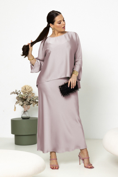 Блуза, платье Lissana 5056 пудра - фото 1