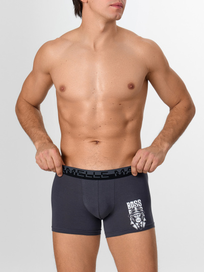 Трусы Mark Formelle 411221-2/25-5278П-5 графит_черный_печать_3_сл_1тр_на_ЛВ_дет - фото 1