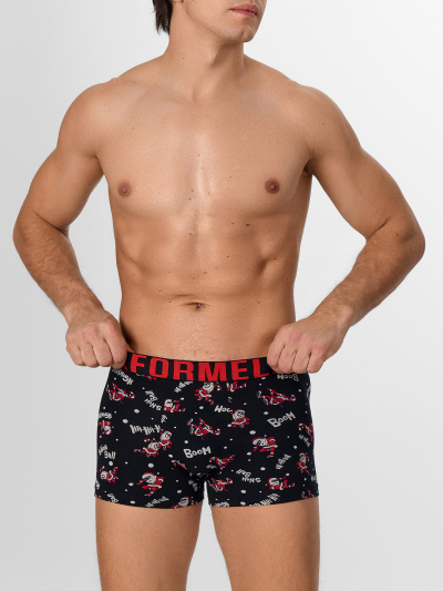 Трусы Mark Formelle 411228/25-5103П-5Н Деды_морозы_на_черном - фото 1