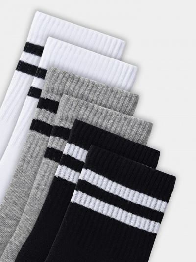 Носки Mark Formelle 444A-2458/B3-233444A белый_сер.меланж_черный_рис.2458 - фото 3