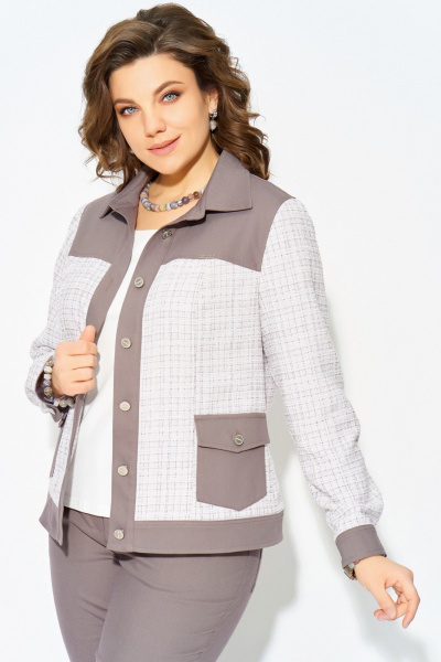 Бомбер, брюки Fita 3232 бежево-шоколадный - фото 6