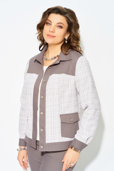 Бомбер, брюки Fita 3232 бежево-шоколадный - фото 5