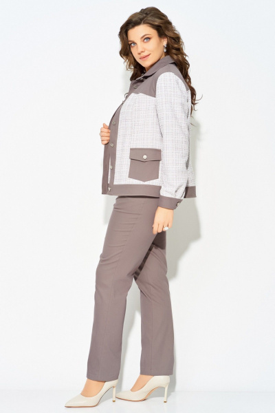 Бомбер, брюки Fita 3232 бежево-шоколадный - фото 3